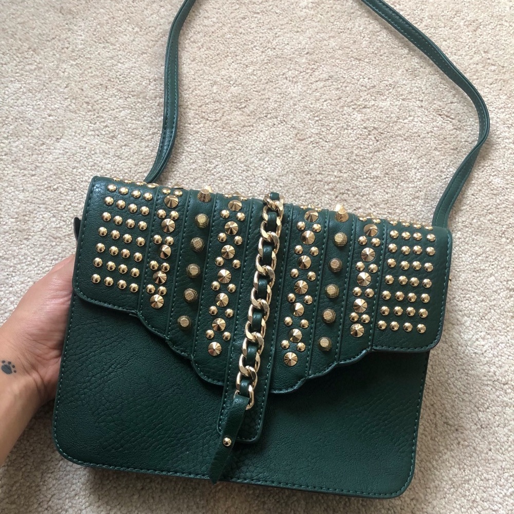 Forest green jewelled purse
